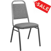 Flash Furniture 827FABRIC-BCG-SB Advantage Charcoal Gray Fabric-Padded Banquet Stackable Chairs